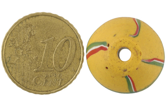 Antique Yellow Bicone "King" Venetian Lampwork African Trade Bead - alternate view