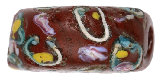 Antique Tabular Brick Fancy Venetian Lampwork Glass Trade Bead - alternate view