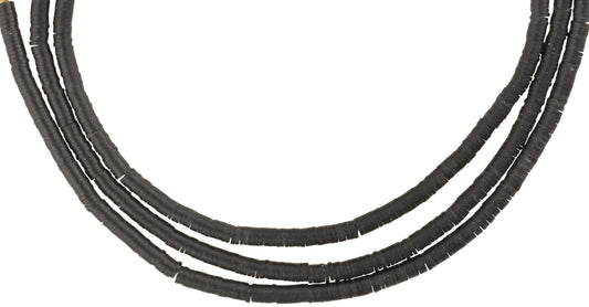 Vintage Czech Vulcanite Black Disk Beads - African Trade Rarity - alternate view