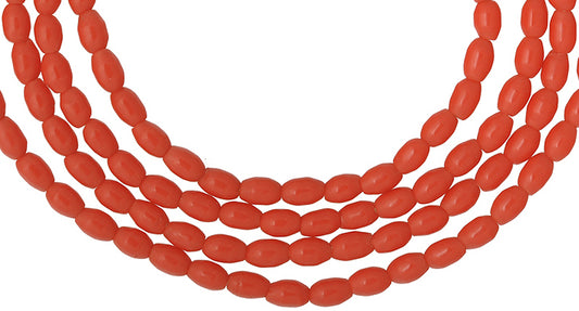 Old Bohemian Molded Oval Czech Glass Trade Beads, 4Mm, 31.5" - alternate view