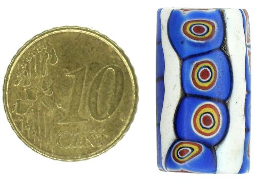 Rare Antique Millefiori Mosaic Bead, African Trade Beads, 23X13Mm - alternate view