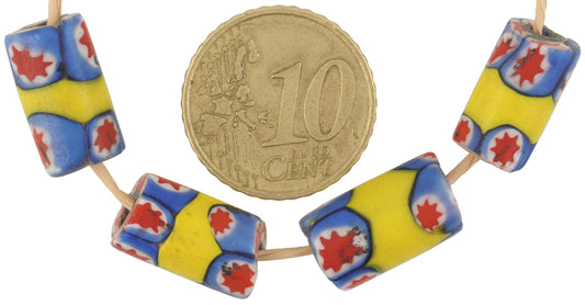 Antique Banded Venetian Millefiori African Trade Beads, 14-15Mm - alternate view