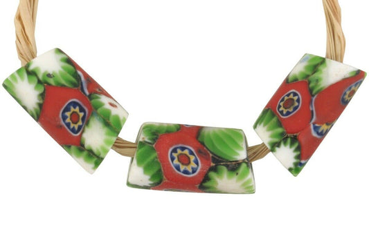 Rare Antique Multimurrine Venetian Millefiori Trade Beads - African Mosaic - alternate view