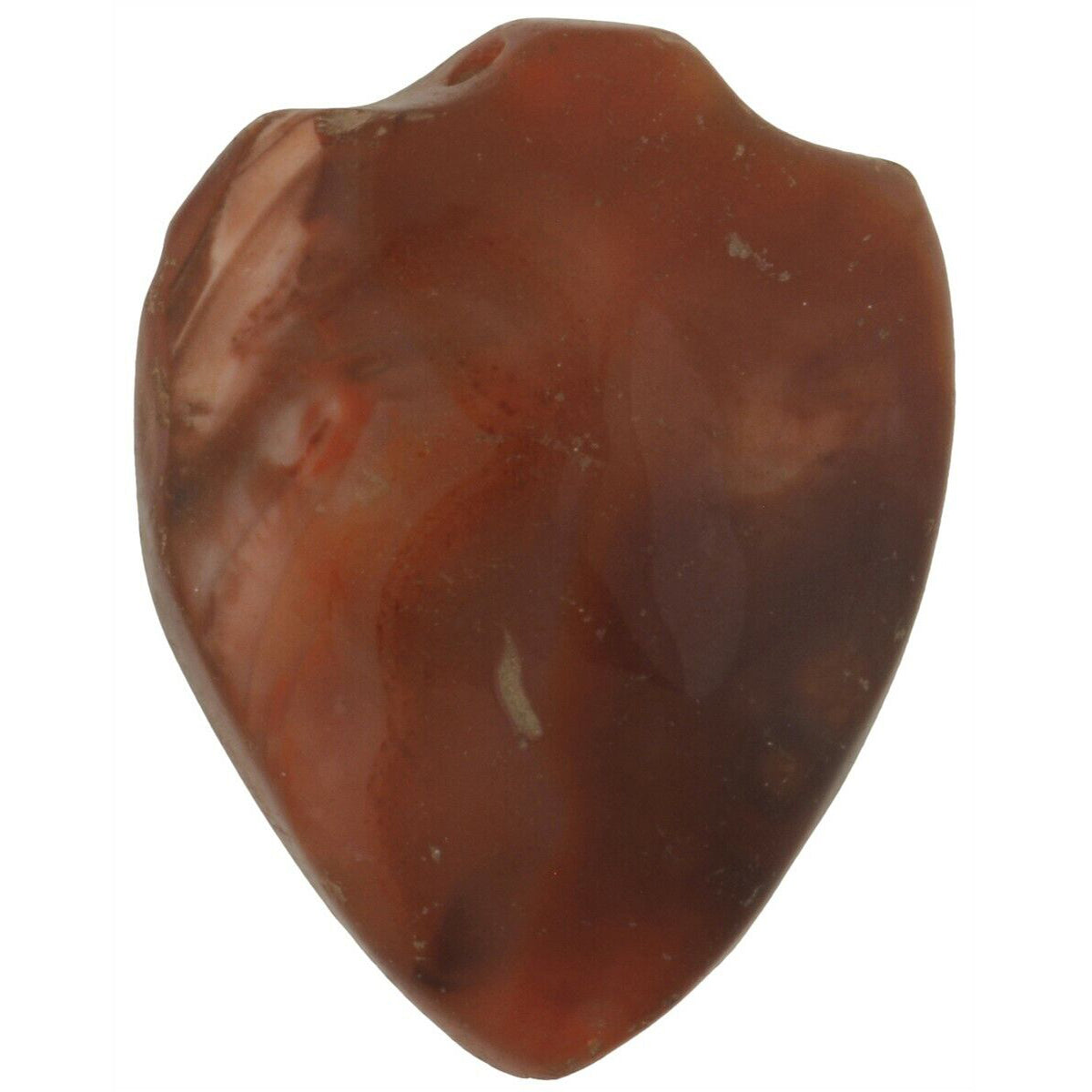 Large Antique Carnelian Agate Trade Bead Pendant – Cambay, 43 × 33 mm
