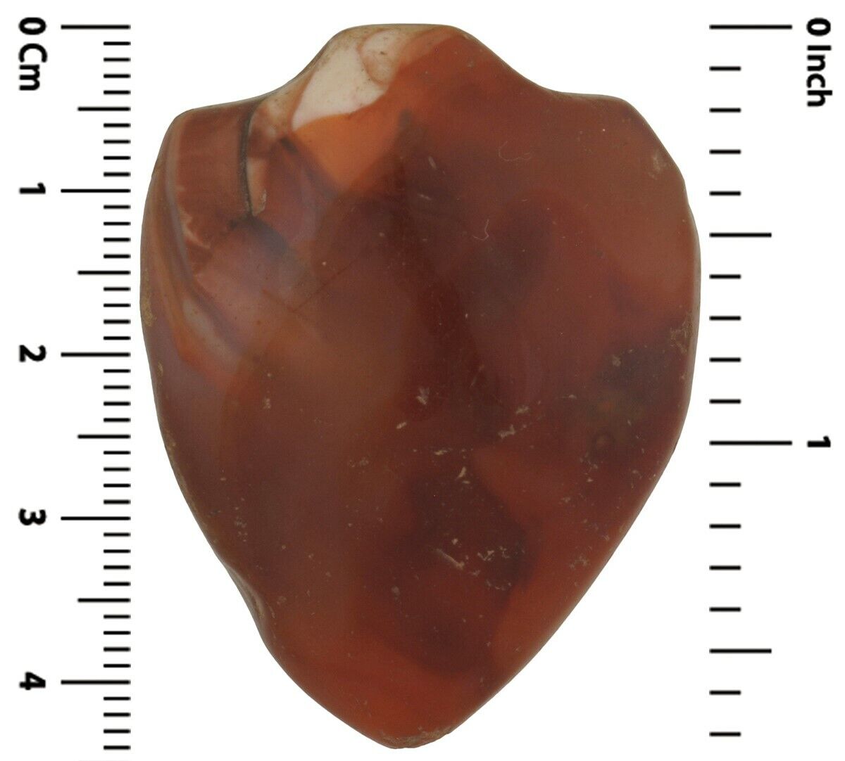 Large Antique Carnelian Agate Trade Bead Pendant – Cambay, 43 × 33 mm