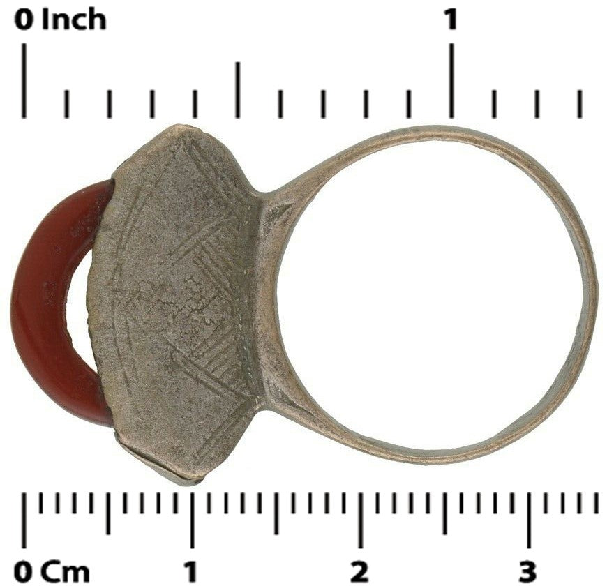 Old Tuareg Ring Silver Ethnic Jewelry African Niger Mali West Africa - close-up