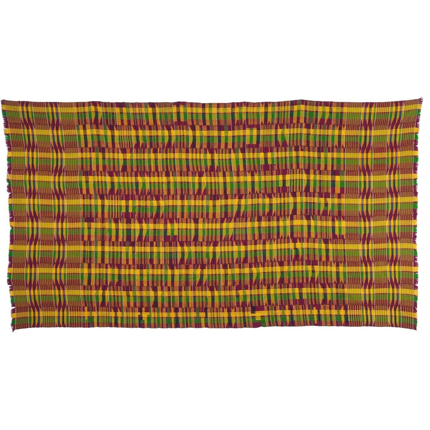 Rare Old Real Silk African Ashanti Kente Hand Woven Cloth Textile Ghana Art