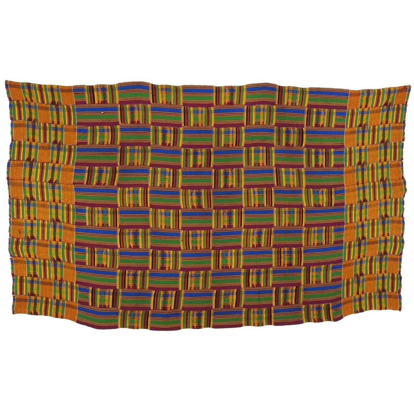 Ashanti Kente Hand Woven Cloth Asante African Akan Home Decoration Textile Ghana - section zoom