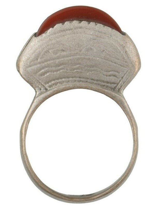 Vintage Tuareg Silver Ring with Agate – Sahara Nomad Jewelry
