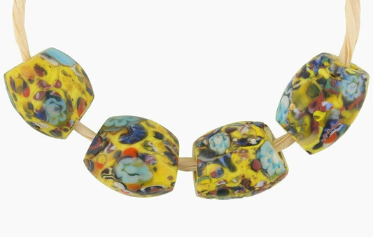 Antique Oval Venetian Mosaic African Trade Beads, 13-14Mm - alternate view