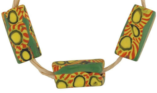 Antique Rectangular Millefiori Venetian Glass Trade Bead - alternate view