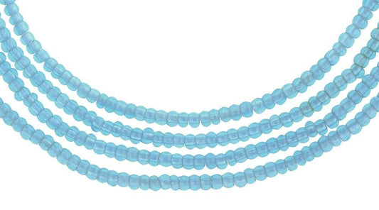 Tiny 2 mm Translucent Blue Old Venetian Drawn Seed Glass Trade Beads Strand