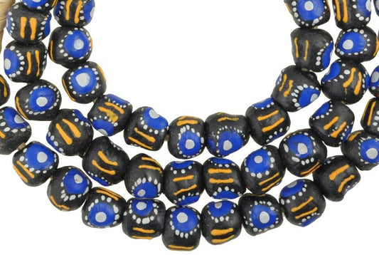Handmade Fancy Krobo Powder Glass Beads - African Trade Beads - alternate view