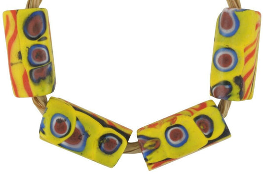 Rare Antique Venetian Millefiori Mosaic Glass Trade Beads - alternate view