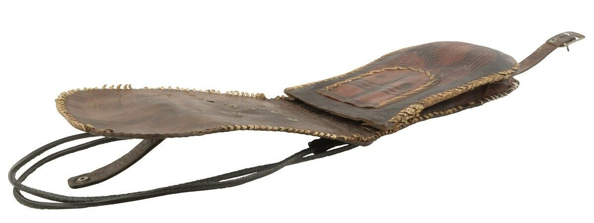 Old African Tuareg Purse Wallet Leather Sahara Niger Nigeria Mali Art - focused artwork area