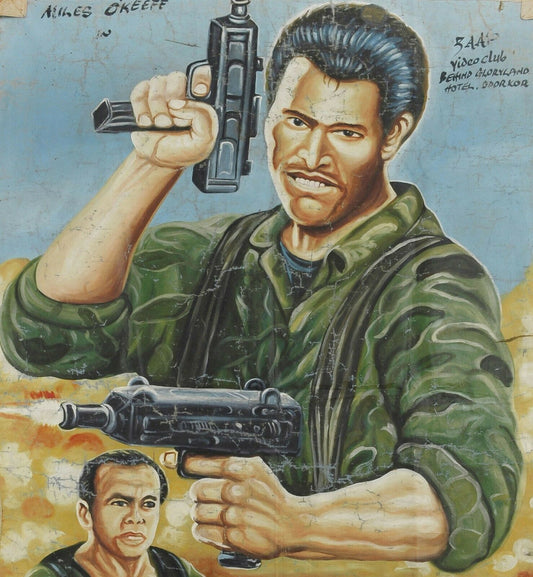 Hell'S Heroes - Authentic Ghanaian Hand-Painted Action Movie Poster - alternate view