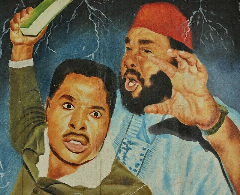 Authentic Hand-Painted Lord Of Host Movie Poster - African Art - close-up