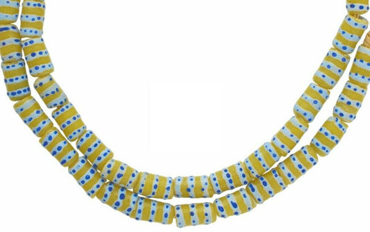 Authentic Ghana Fancy Powder Glass Beads - African Trade Beads - enhanced texture view