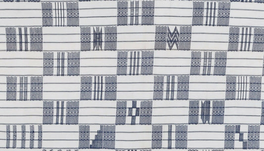 Handwoven Ashanti Kente – Vintage 1970s Cotton, Woman Size 64½″×38½″