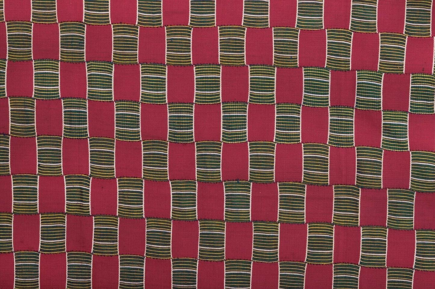 Rare African Ewe Kente Ghana Volta Handwoven Ceremonial Ethnic Cloth Textile - close-up