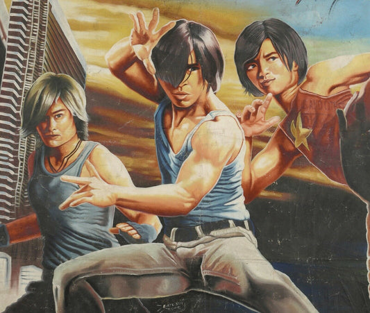 Dragon Tiger Gate - Original Hand-Painted Ghanaian Martial Arts Movie Poster - alternate view