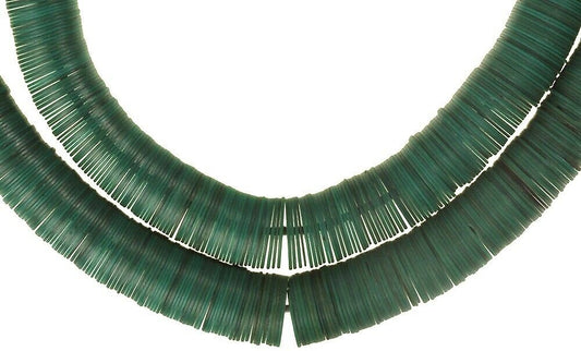 Old Czech Green Vulcanic Disk Beads - Large African Trade Beads - alternate view