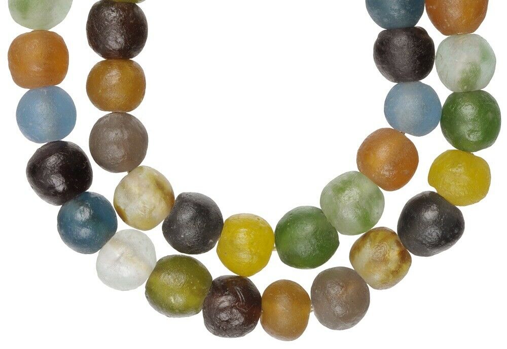 Colorful Translucent Bottle Glass Beads - African Trade Beads - alternate view