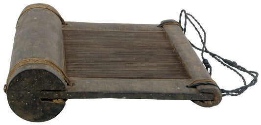 African Art Old Kente Loom Wooden Weaving Tool For Woven Cloth Ashanti Ghana - partial view