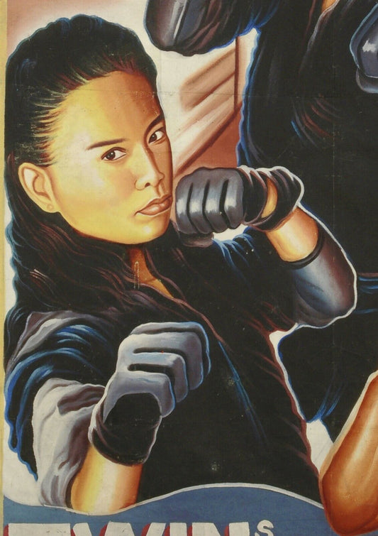 Twins Mission: Unique Hand-Painted Martial Arts Movie Poster From Ghana - alternate view