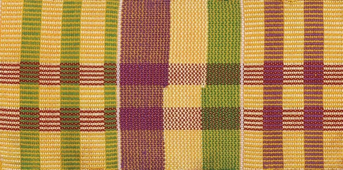 Handwoven Ghanaian Kente Scarf - Authentic Double-Woven Stole - alternate view