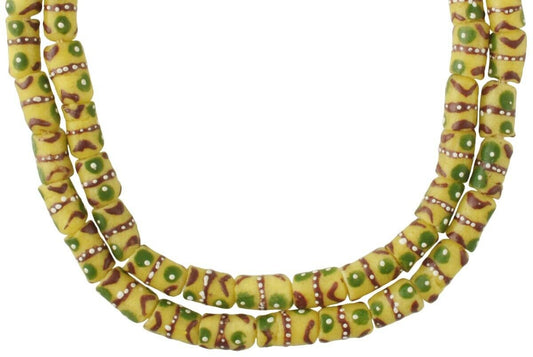 Beautiful African Trade Beads - Fancy Krobo Recycled Glass Beads - alternate view