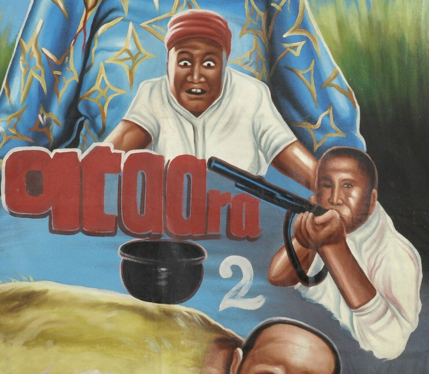 Ataara 2 Hand-Painted Ghana Movie Poster - African Ritual Art - close-up
