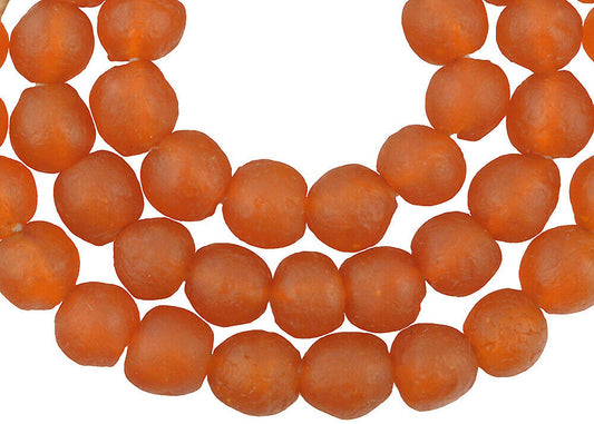 Handmade 11-12Mm Krobo Glass Beads - Translucent African Trade Beads - alternate view