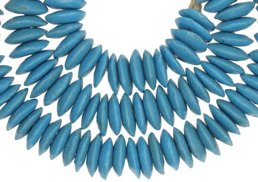 Authentic Krobo Glass Beads: Recycled African Trade Beads 52Cm - alternate view