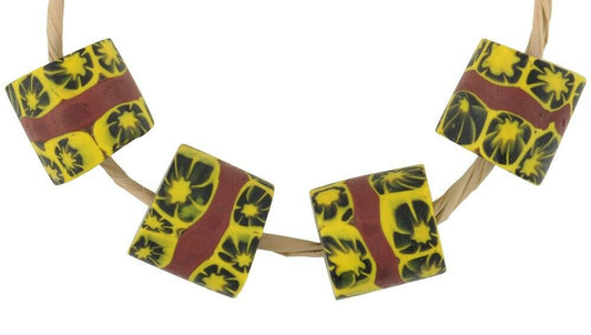 Antique Banded Millefiori Venetian Mosaic African Trade Beads - alternate view