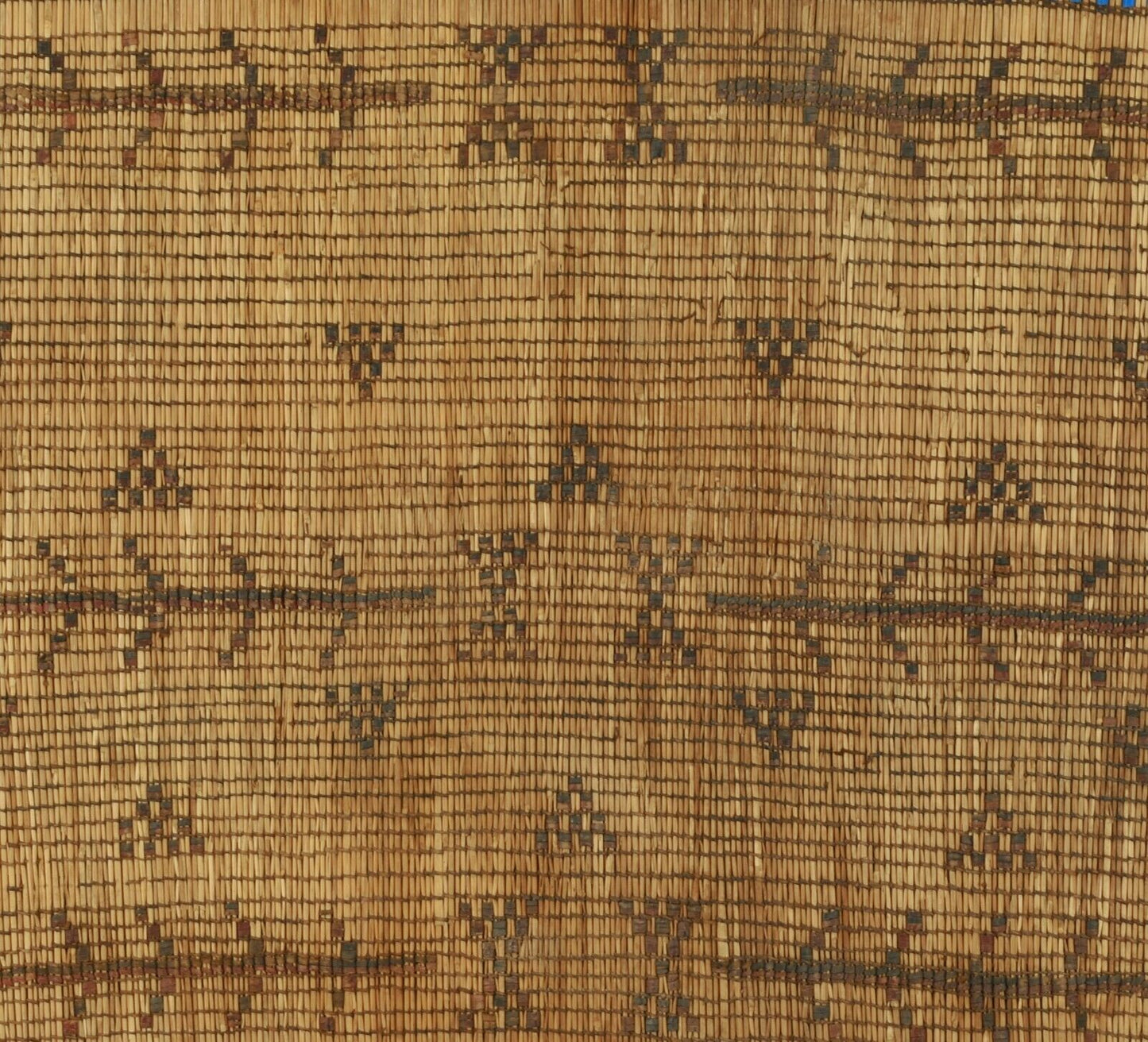 Old African Tuareg Art Woven Straw Leather Carpet Mat Niger Mali Sahara Desert - detailed product shot