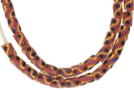 African Trade Beads - 25" Strand, 8-9Mm, Handmade In Ghana - alternate view