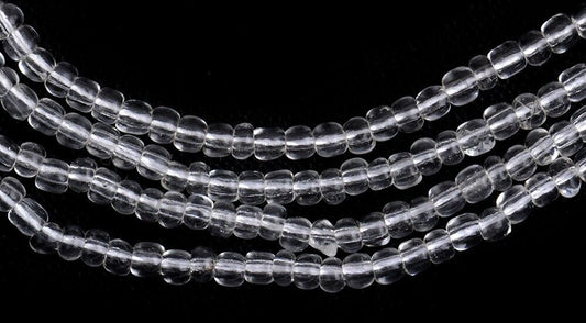 Unique Translucent 2 mm Old Venetian Drawn Seed Beads Strand, ~70 cm