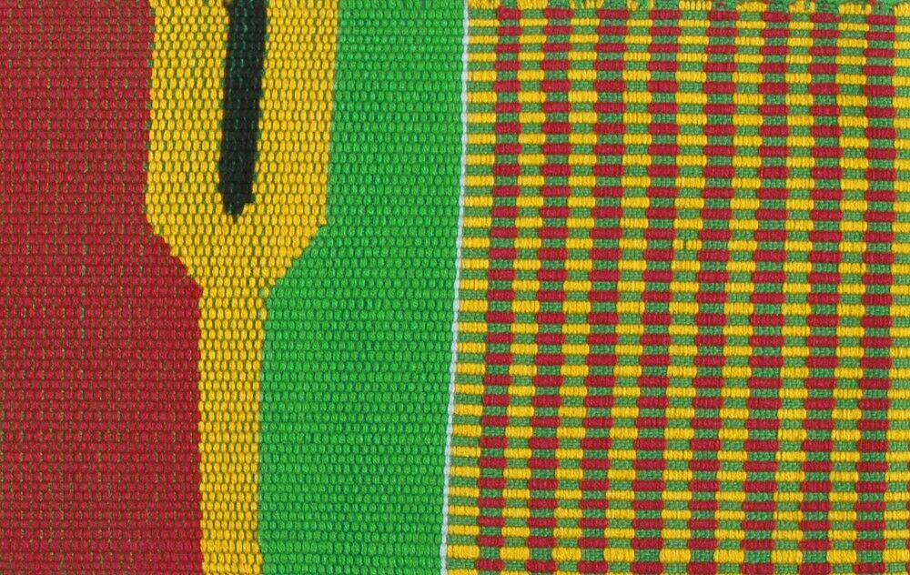Kente Hand Woven Scarf Ghana African Cloth Stole Ashanti Fabric Sash Home Decor - alternate view