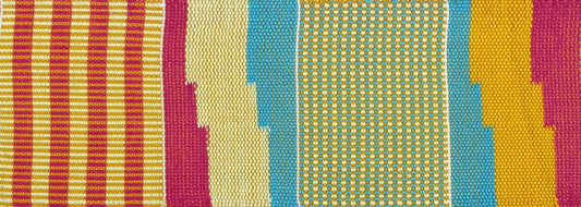 Handwoven Kente Scarf - Authentic Ghanaian Kente Stole - zoomed-in detail