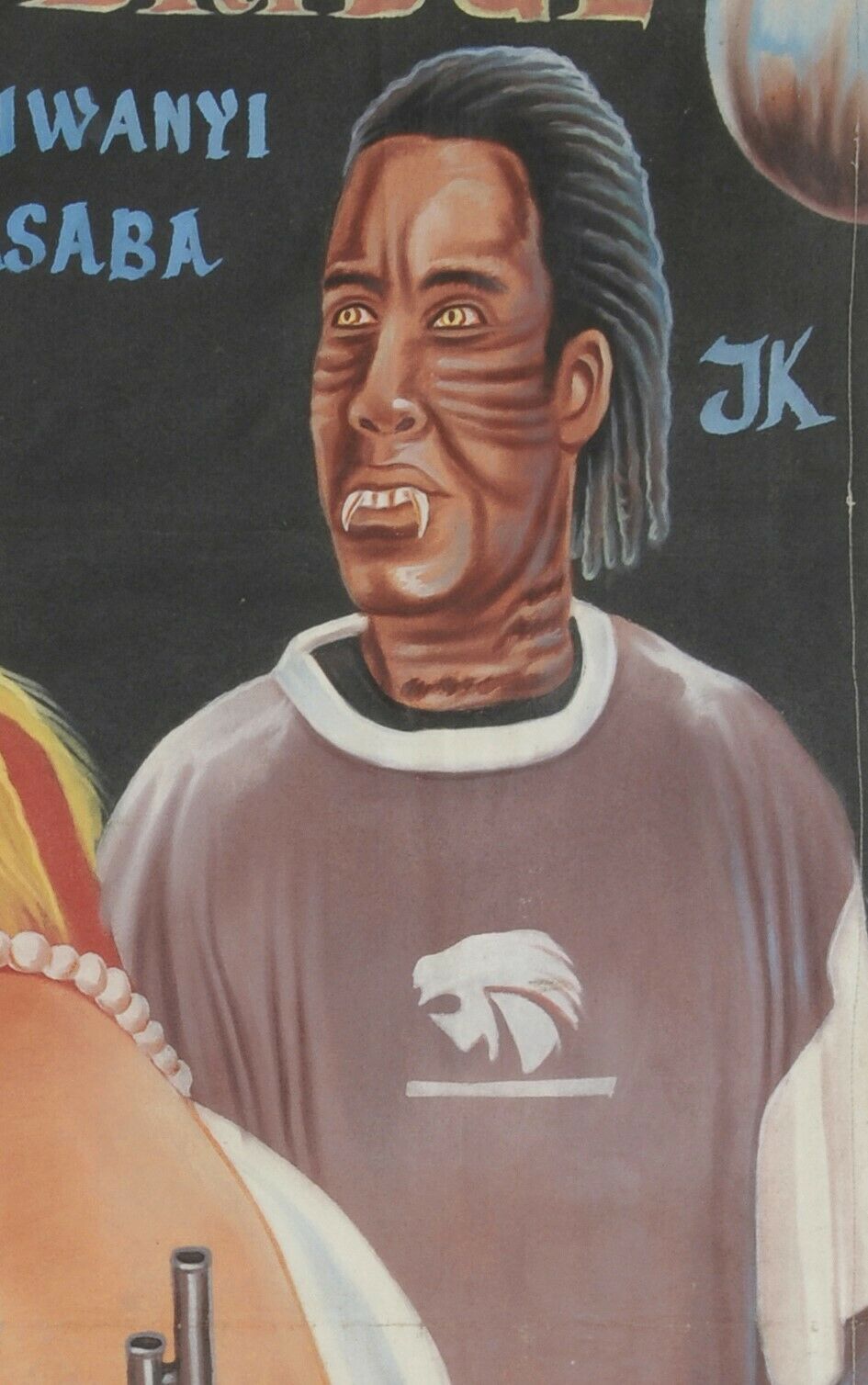 Across The Bridge 2 Movie Poster - Ghanaian Hand-Painted Art - zoomed-in detail