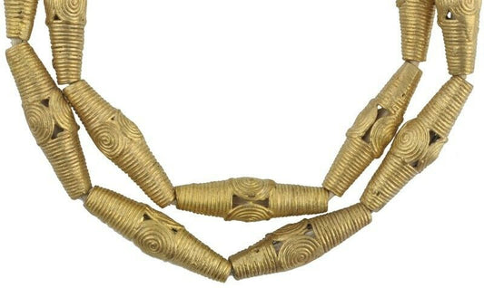 Large Handmade Ashanti Brass Beads - Traditional Ghanaian Elegance - alternate view