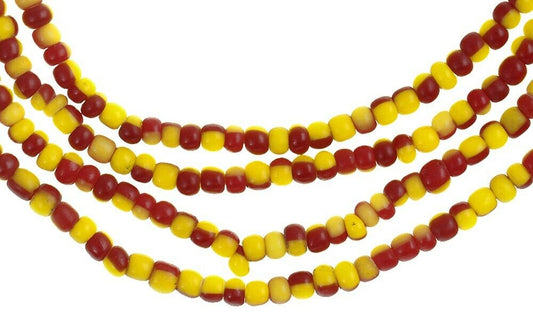 Old Tiny 2 mm Venetian Drawn Seed Glass Trade Beads Strand – Excellent Condition