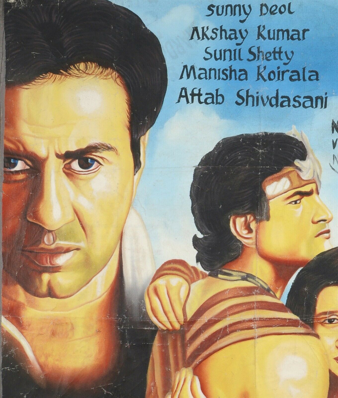 Jaani Dushman - Authentic Action-Themed Ghana Hand Painted Movie Poster - close-up