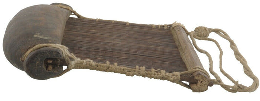 African Art Old Kente Loom Wooden Weaving Tool For Woven Cloth Ashanti Ghana - angled shot