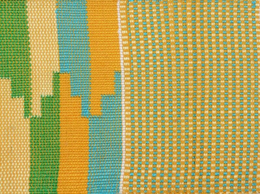 Authentic Handwoven Kente Stole - Ghanaian Kente Scarf - zoomed-in detail