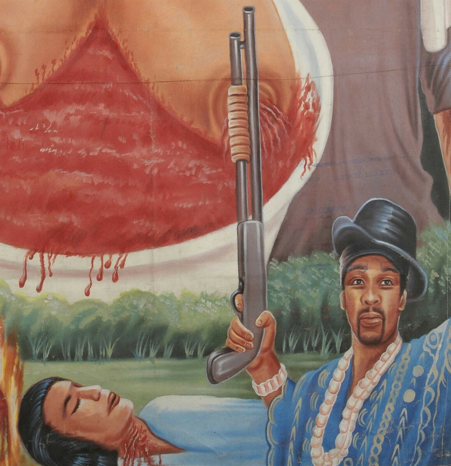 Across The Bridge 2 Movie Poster - Ghanaian Hand-Painted Art - close-up