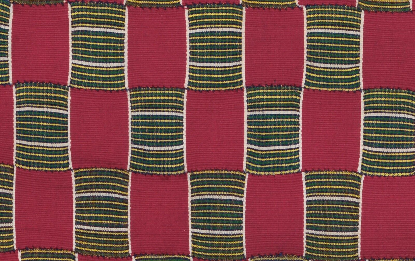 Rare African Ewe Kente Ghana Volta Handwoven Ceremonial Ethnic Cloth Textile - zoomed-in detail