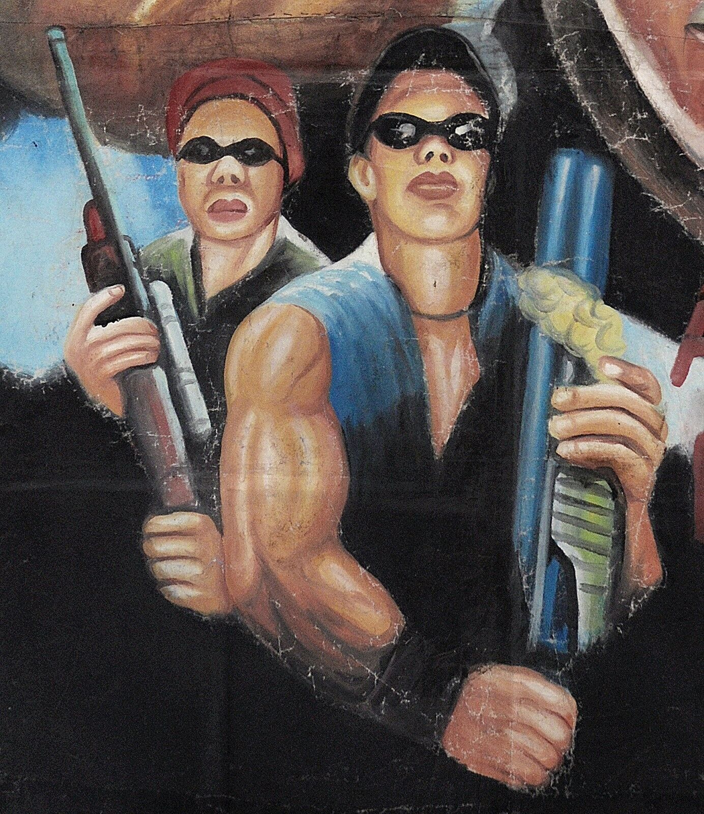 Authentic "American Ninja 4" Ghana Hand-Painted Movie Poster | Collectible Art - close-up