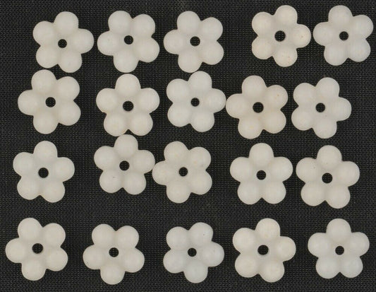 Old African Trade Beads Czech Bohemian Molded Glass Flower Floral Spacers Disks - alternate view